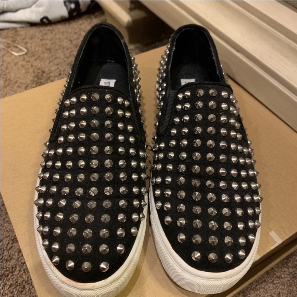 Steve Madden spiked rhinestone slip on sneakers